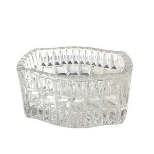 Vintage Cut Crystal Glass Rectangular Jewelry Trinket Box